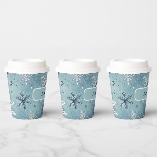 Winterschneeflocken Weihnachts-Party Pappbecher (Multi)