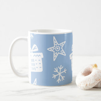 Winterschneeflocken Weihnachtsblauer Tee Kaffeetasse