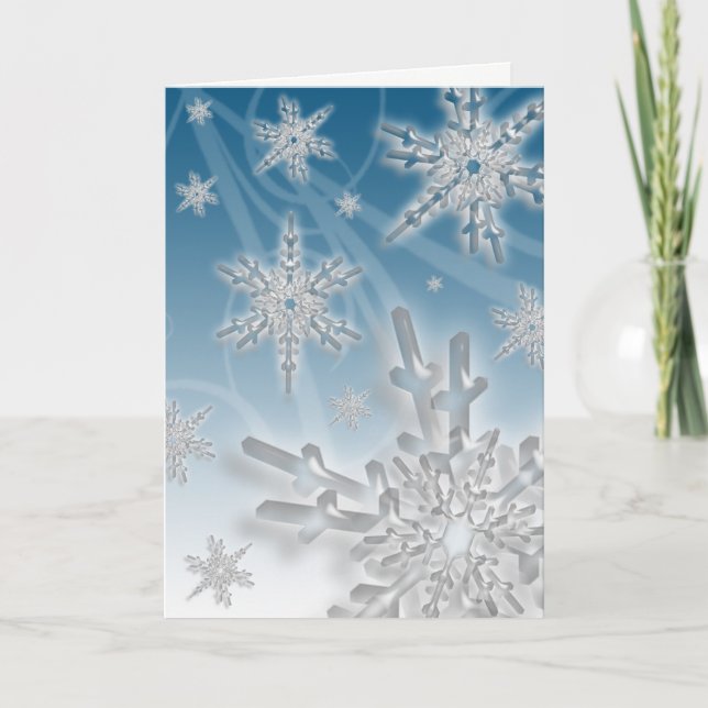 Winterschneeflocken Weihnachtsfeiertage Weihnachte Feiertagskarte (Vorderseite)