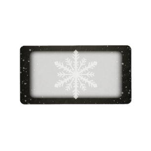 Winterschneeflocken Weißer Chalk Zeichnend Adressaufkleber