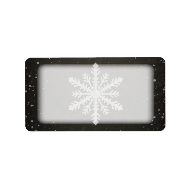 Winterschneeflocken Weißer Chalk Zeichnend Adressaufkleber (Vorne)