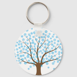 Winterschneeflockenbaum Button-Schlüsselanhänger Schlüsselanhänger