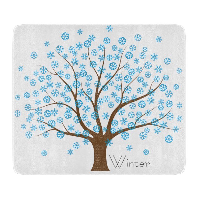 Winterschneeflockenbaum Schneidebrett (Vorderseite)