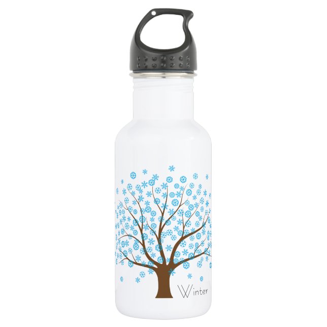 Winterschneeflockenbaum Trinkflasche (Vorderseite)