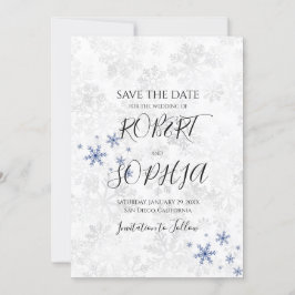 Winterschneeflockenhochzeit rettet das Datum Save The Date