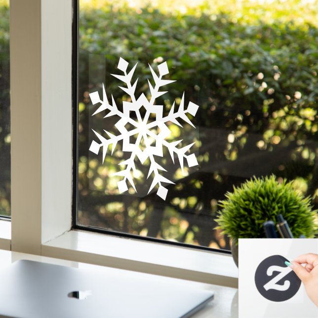Winterschneeflockenklammer Fensteraufkleber (Büro)