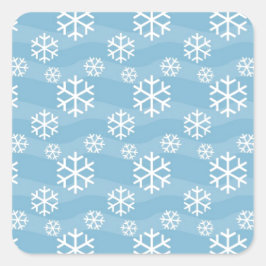 Winterschneeflockenmuster Quadratischer Aufkleber