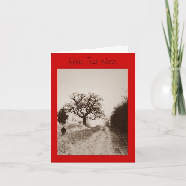 Winterschneefotografie Feiertagskarte (Vorderseite)