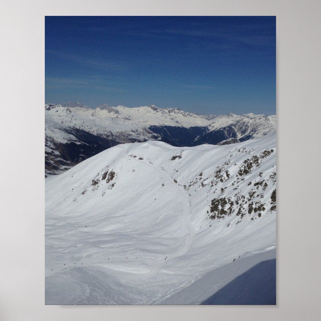 Winterschneegebirge Fotoposter Poster (Vorne)