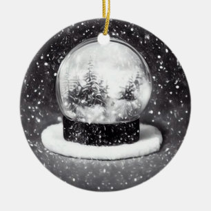 Winterschneeglobe Keramik Ornament