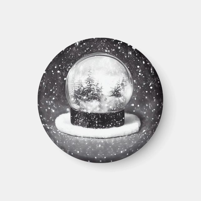 Winterschneeglobe Magnet (Vorne)