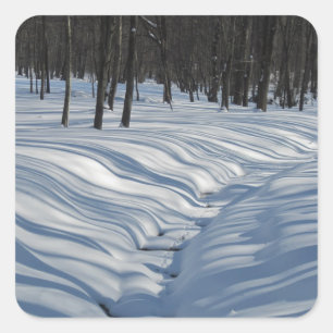 Winterschneekleber Quadratischer Aufkleber