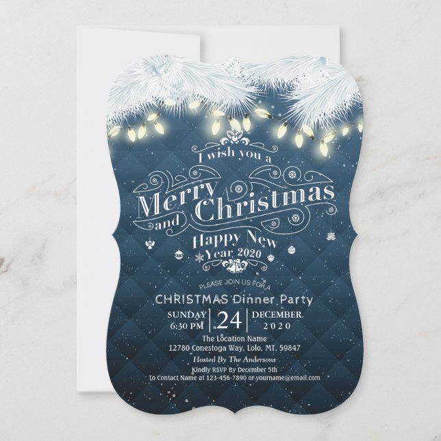 Winterschneeland Weihnachten & Neues Jahr Party Einladung (Vorderseite)