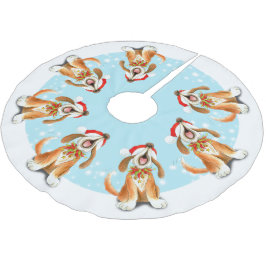 Winterschneelied-Gesanghundebaum-Shirt Polyester Weihnachtsbaumdecke