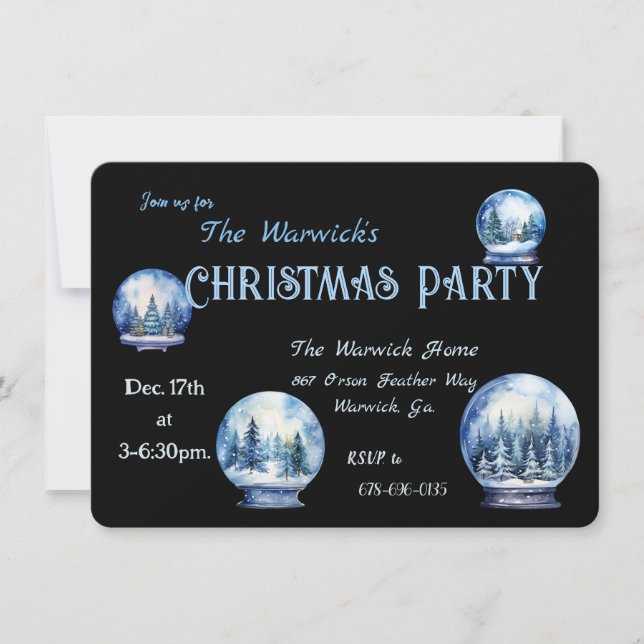 Winterschneelöcke Elegante Party Einladung (Vorderseite)