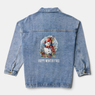 Winterschneemann - Text hinzufügen Jeansjacke