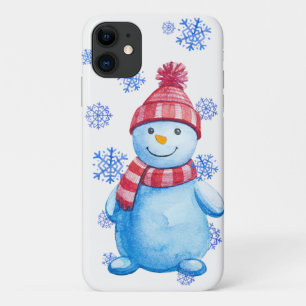 Winterschneemann und Schneeflocken Case-Mate iPhone Hülle