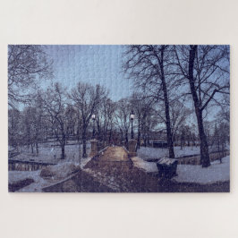 Winterschneepark im Abend
