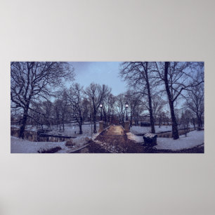 Winterschneepark im Abend Poster