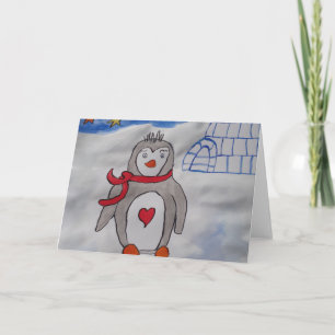 Winterschneepinguin Grußkarte Karte