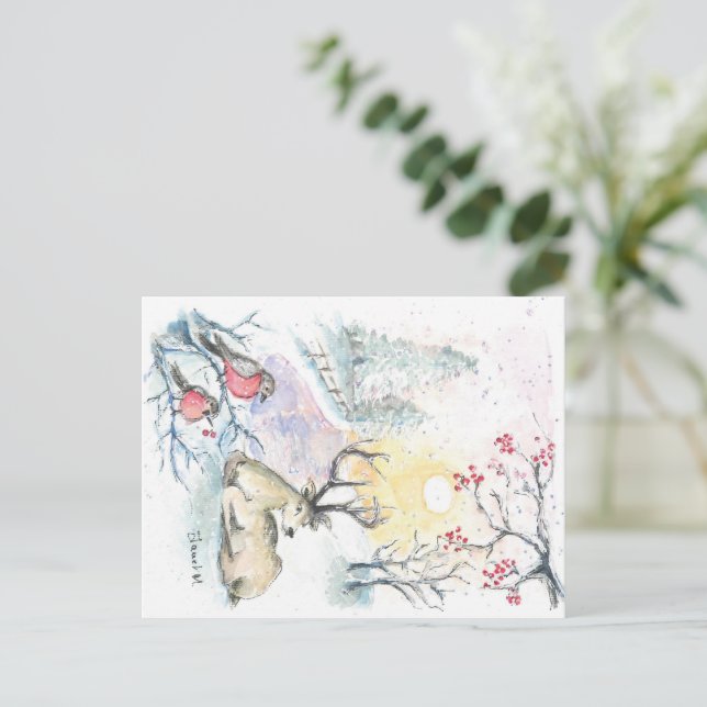 Winterschneerauben-Postkarte Postkarte (Stehend Vorderseite)