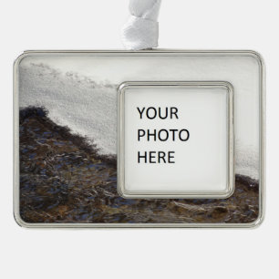Winterschneestreifen Rahmen-Ornament Silber