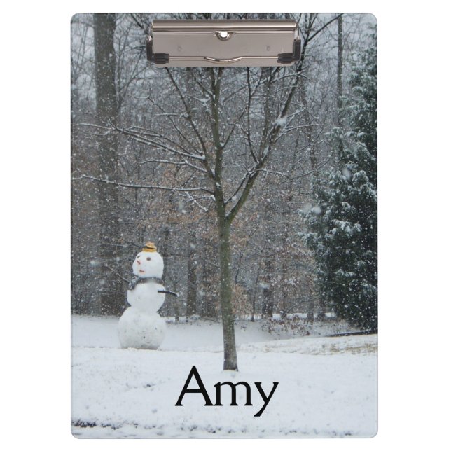 Winterschneeszene der Nachbarin Klemmbrett (Vorderseite)