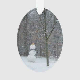 Winterschneeszene der Nachbarin Ornament