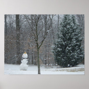 Winterschneeszene der Nachbarin Poster