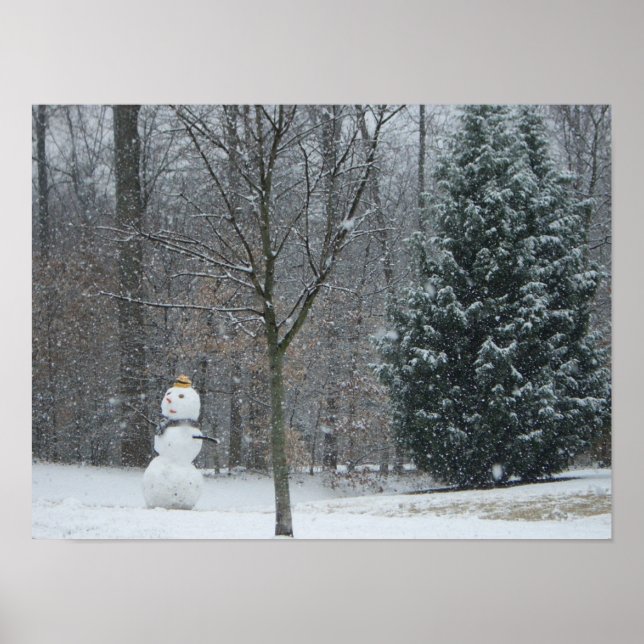 Winterschneeszene der Nachbarin Poster (Vorne)