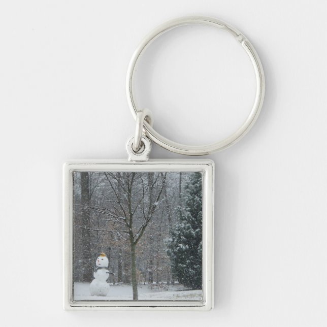 Winterschneeszene der Nachbarin Schlüsselanhänger (Vorne)