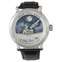 Winterschneeszene mit Barnschüssel Personalisiert