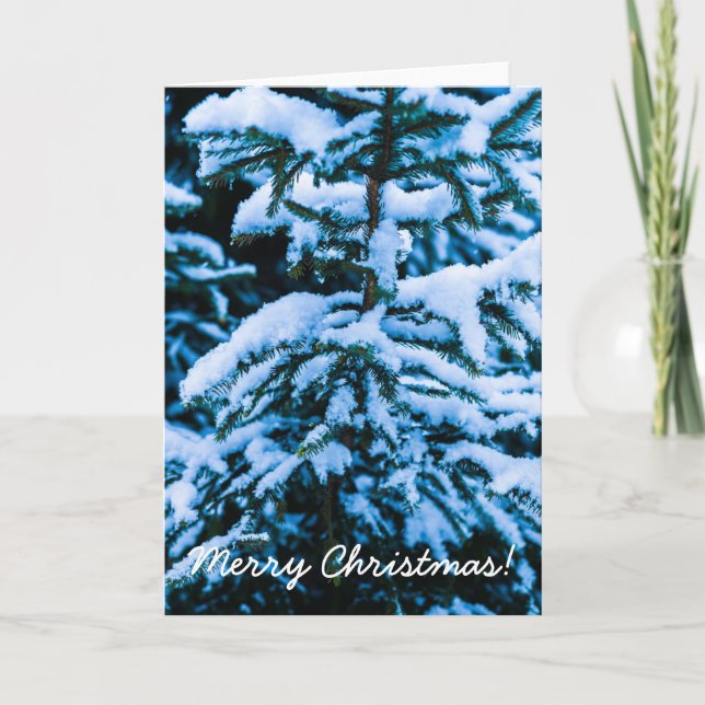 Winterschneeweihnachtsbaum Feiertagskarte (Vorderseite)