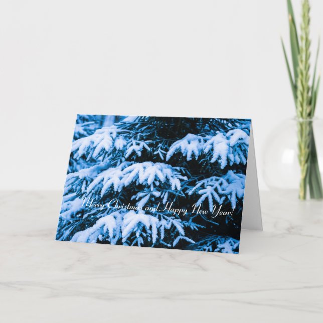 Winterschneeweihnachtsbaum Feiertagskarte (Vorderseite)