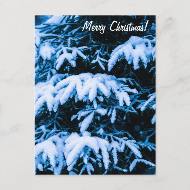 Winterschneeweihnachtsbaum Feiertagspostkarte (Vorderseite)