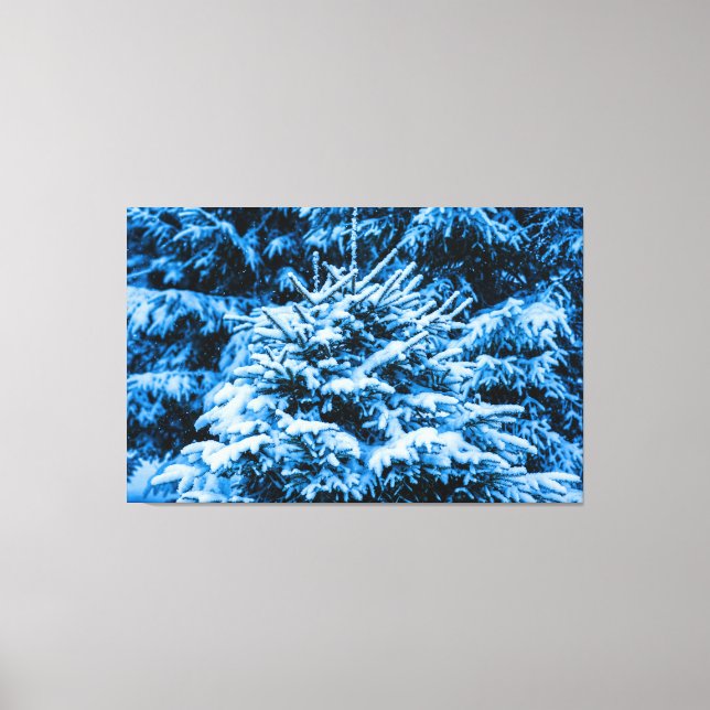 Winterschneeweihnachtsbaum Leinwanddruck (Vorderseite)