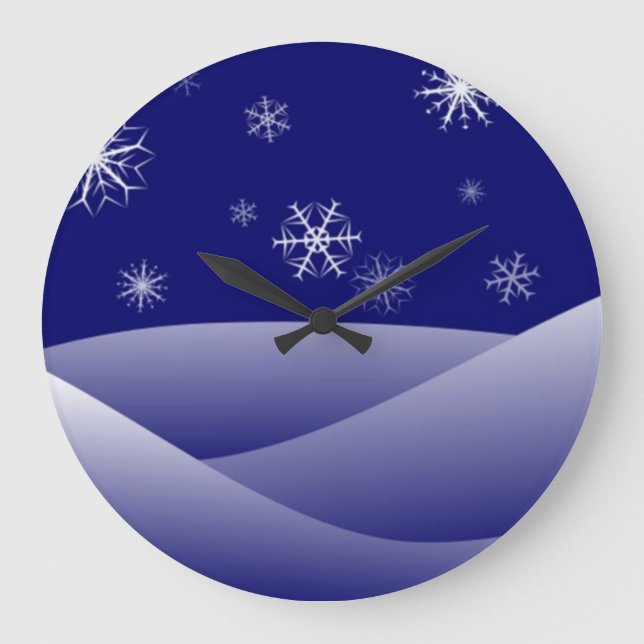 WINTERSCHNITTSCHNEE GROßE WANDUHR (Vorderseite)