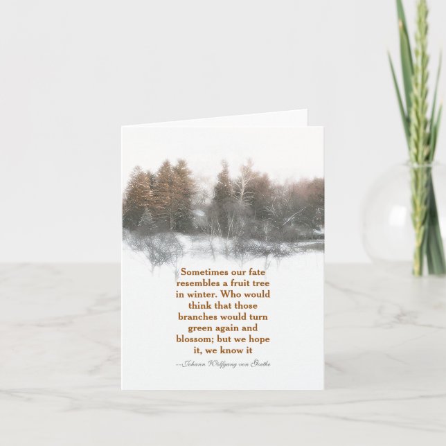 WINTERSCHÖNE UND QUOTE VON VON GOETHE ÜBER DAS FAL KARTE (Vorderseite)