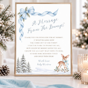 Winterschwangerschafts-Babyshower-Nachricht vom Bu Poster