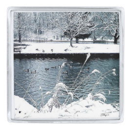 Winterschwimmer Anstecknadel Silber