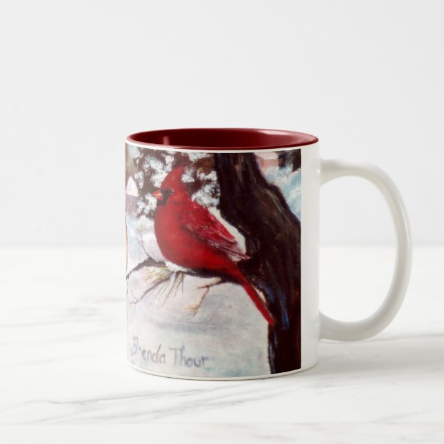 Winterserenity-Kardinals-Verpackung um Tasse (Rechts)