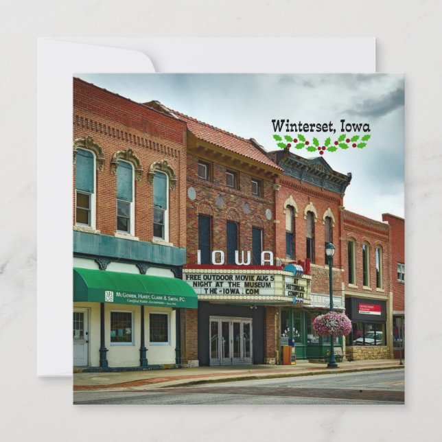 Winterset, Iowa - Weihnachtsgrüße Feiertagskarte (Vorderseite)