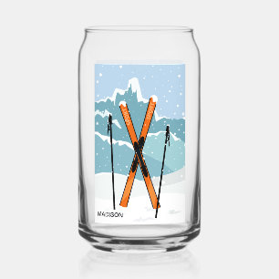 Winterski-individuelle Name Dosenglas