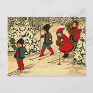 Winterski Postkarte