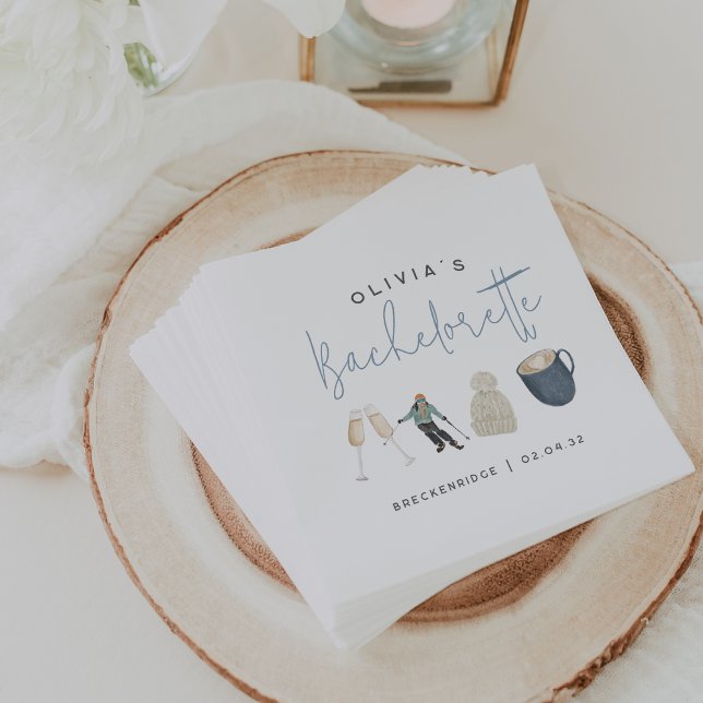 Winterski Resort Personalisierter Junggeselinnen-A Serviette (Von Creator hochgeladen)