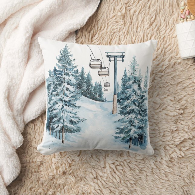 Winterski Schnee Kissen (Decke)