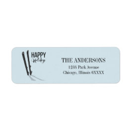 Winterskifahren - Happy Holidays - Adressetikett