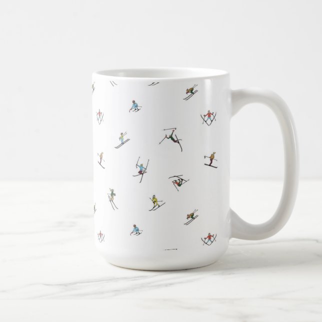 Winterskifahrer im Action-Muster Kaffeetasse (Rechts)