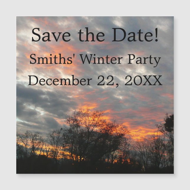 Wintersonnenlandschaft Fotografie Magnetkarte (Vorderseite)