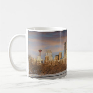 Wintersonnenszene an der Calgary Skyline Kaffeetasse